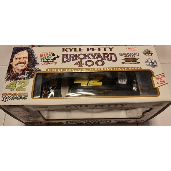 KYLE PETTY #42 MELLO YELLOW BRICKYARD 400 SUBURBAN BANK LIMITED ED 1:24 - NIB - Picture 2 of 3